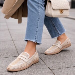 Dolce Vita Cream Woven Loafers